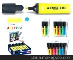 德国艾迪EDDING荧光笔E-345方嘴7色 高品质文具的可靠选择